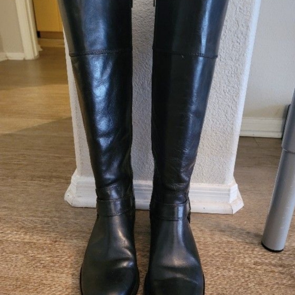 Frye Phillip Harness Tall Womens 8B Black Leather